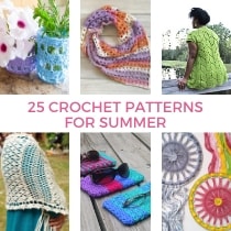 25 Crochet Patterns for Summer and mason jar cover, 2 shawls, sweater, sunglass case, wall hanging