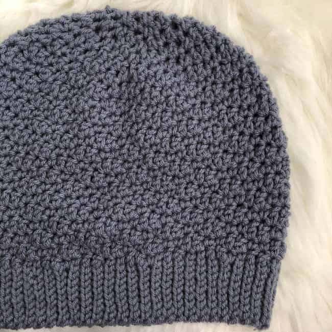 Crochet Beanie in Blueberry Color