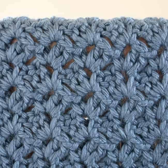 close up of crochet baby afghan stitches