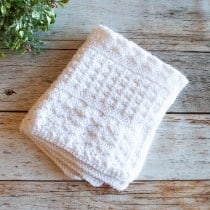 White Crochet Preemie Baby Blanket