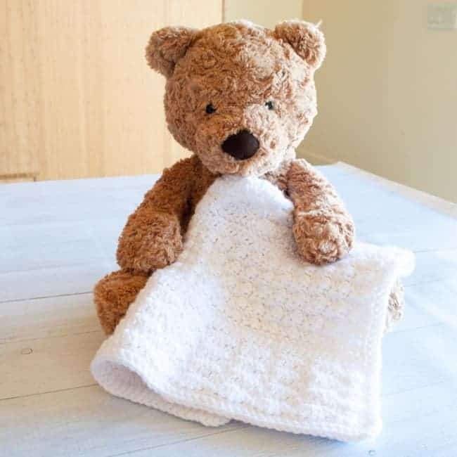 teddy bear and crochet preemie baby blanket