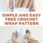 crochet wrap back and front views