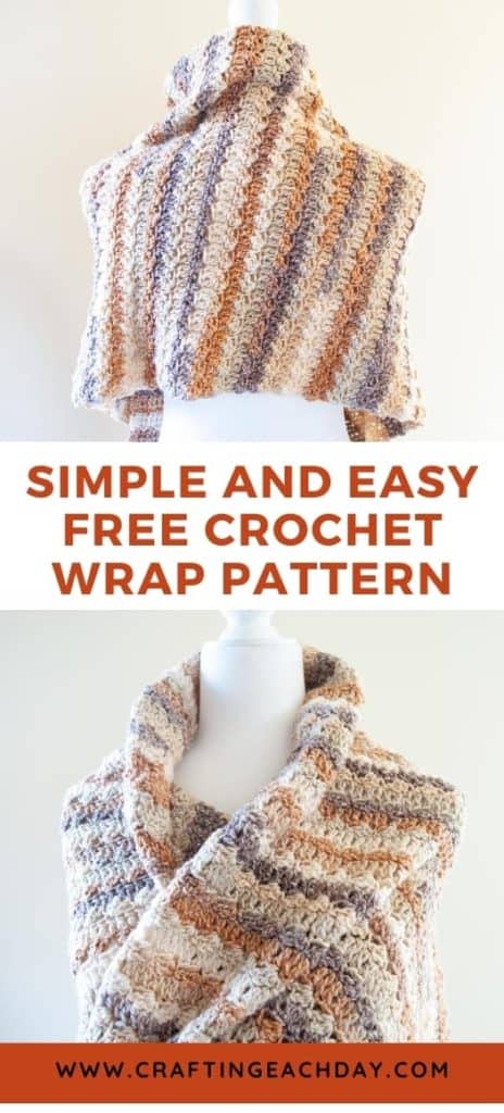 crochet wrap back and front views