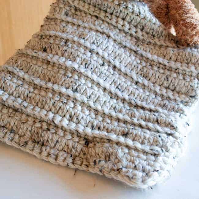 close up of crochet blanket
