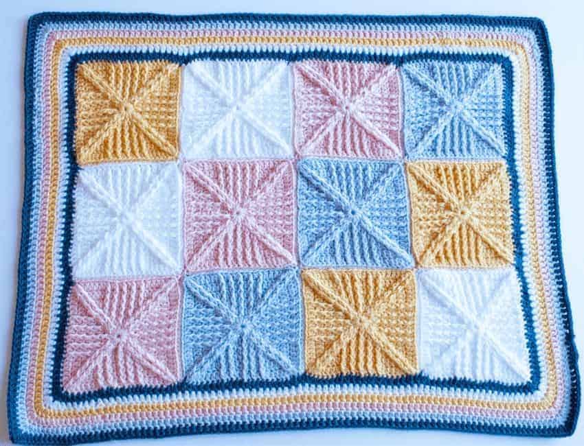 full crochet squares baby blanket including border