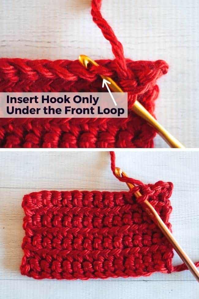 How to Crochet Front Loop Only (Step by Step) - Crafting Each Day