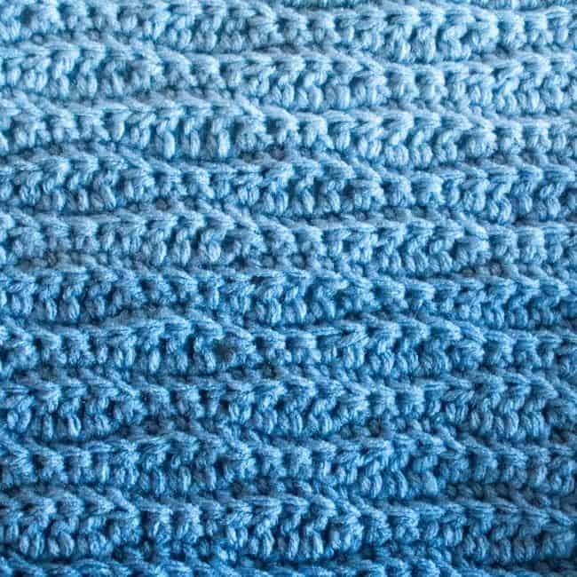 close up of wavy crochet stitches