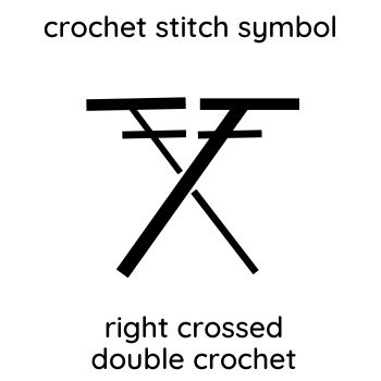crochet stitch symbol for right crossed double crochet stitch