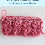 stitch multiple of 3 shown on a swatch of crochet sedge stitch and text reading what are crochet stitch multiples and how to use them