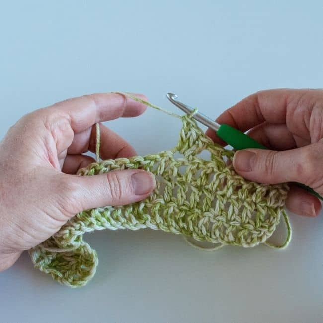 making the third double crochet