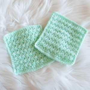 fronts of two crochet bonding squares