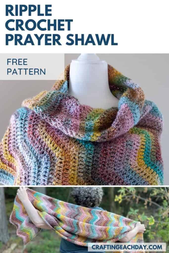 Crochet Pattern for Shawl Crochet Ripple Stitch Pattern Crochet Wrap Pattern PDF Download Crochet Prayer Shawl Pattern
