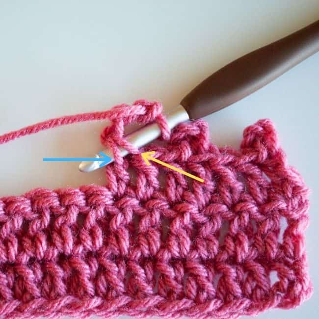crochet hook is inserted 