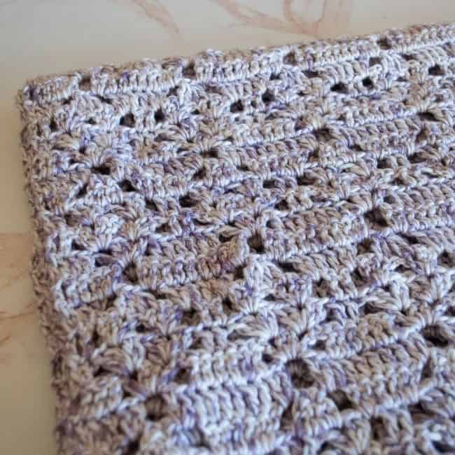 close up of part of lacy crochet wrap