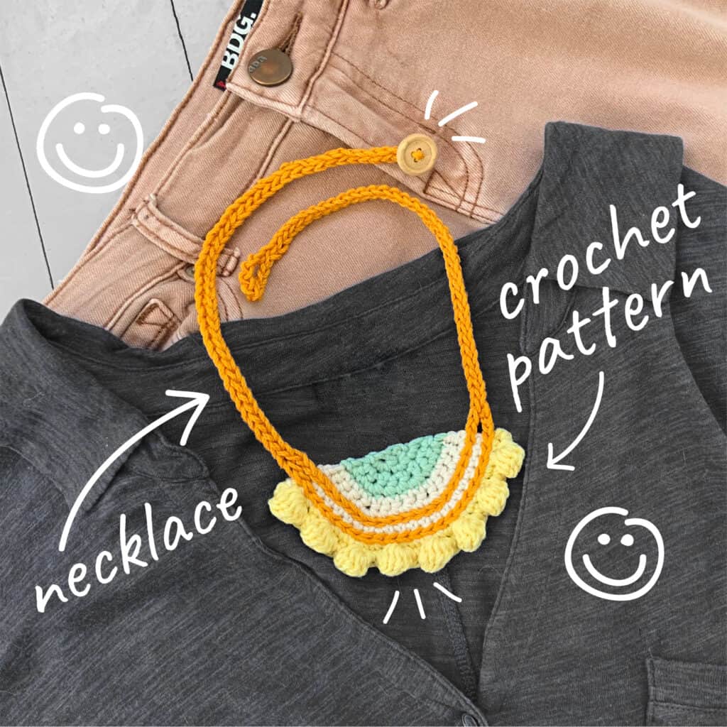 PDF Pattern Freeform Crochet necklace Yellow flowers by Fibreromance