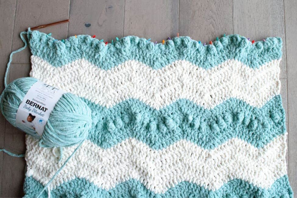 crochet chevron baby blanket in progress