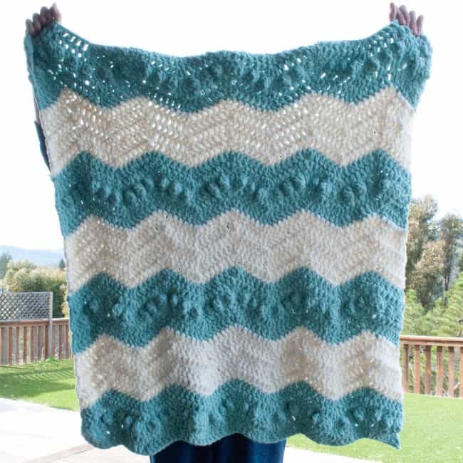 crochet chevron baby blanket full view