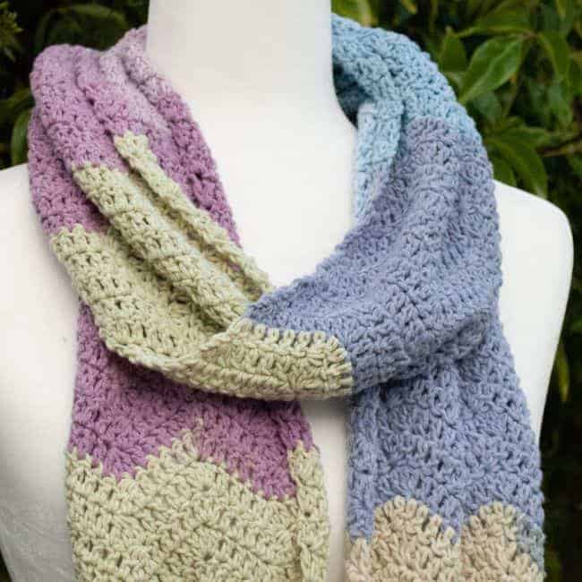 close up of neck of scarf