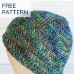 crochet beanie and text reading marin beanie crochet pattern free pattern